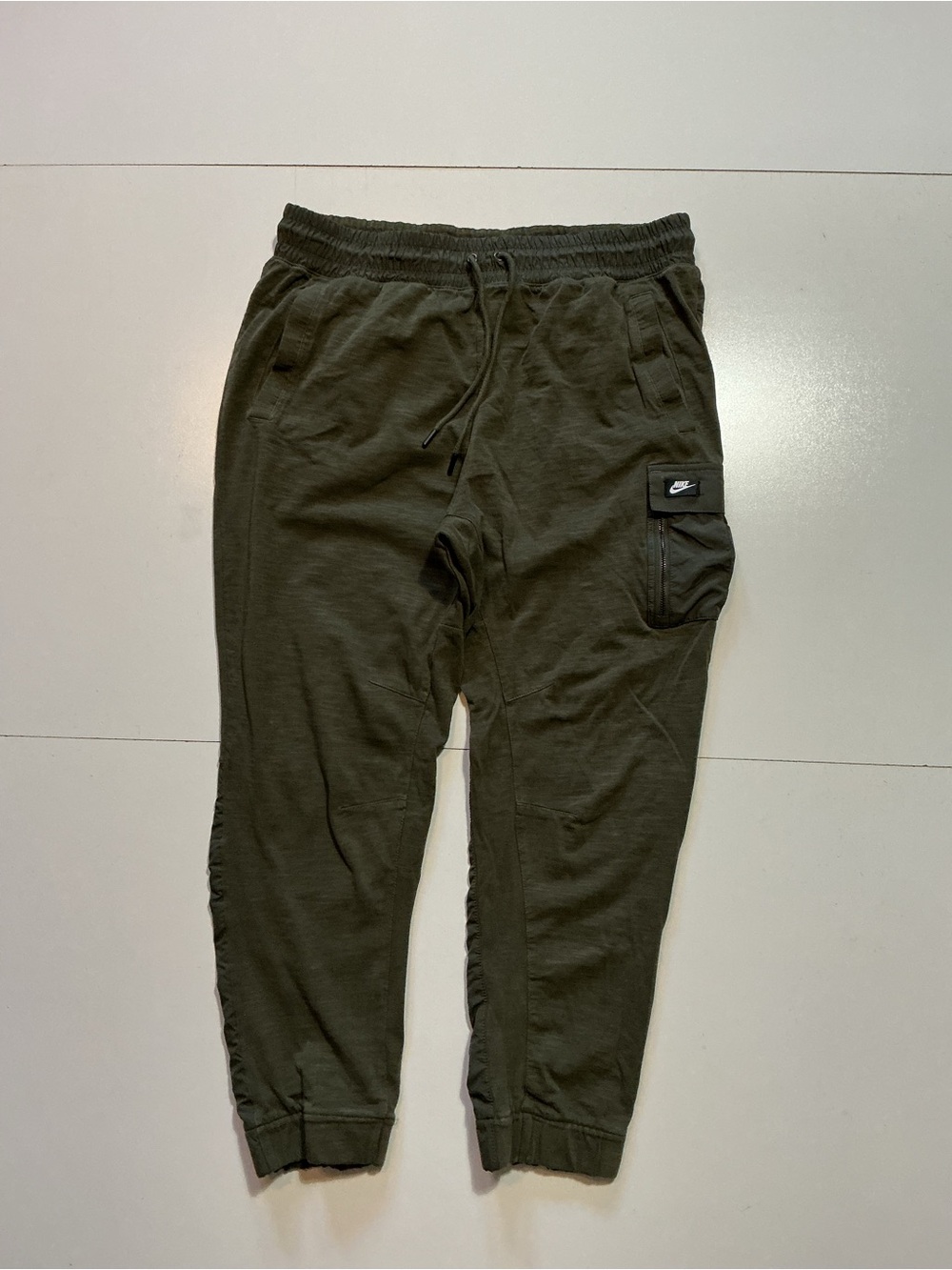 Nike Sportswear Olive Green Cargo Cotton Nylon Utility Panel Jogger Sweatpants